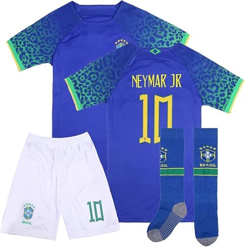 Brazil National Soccer Neymar #10 Kids Jersey/Short/Socks Home Away on Amazon.ae - Price Tracker