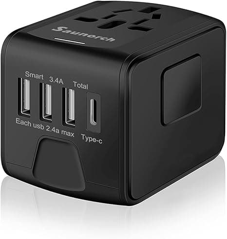 Universal International Travel Power Adapter W/ High Speed 2.4A USB-A, 3.0A USB-C Wall Charger, European Adapter, Worldwide AC Outlet Plugs Adapters for Europe, UK, US, AU, Asia-Black on Amazon.ae - Price Tracker