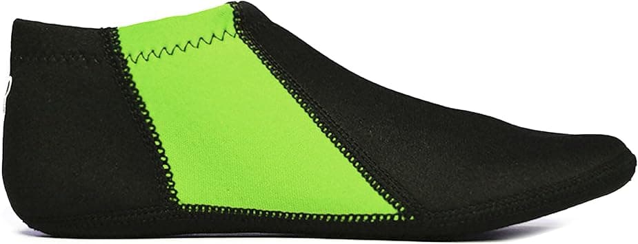 NuFoot Booties Men's Shoes, Foldable & Flexible Footwear, Fold and Go Travel Shoes, Yoga Socks, Indoor Shoes, Slippers, Black with Green Stripes, Extra Large على Amazon.ae - متتبع الأسعار