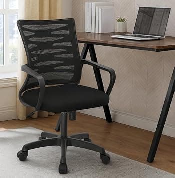 Splendor ® Desk Chair Office Chair for Home Height Adjustable Mid Back Mesh Computer Chair, Office Ergonomic Executive Chair (Black) على Amazon.ae - متتبع الأسعار