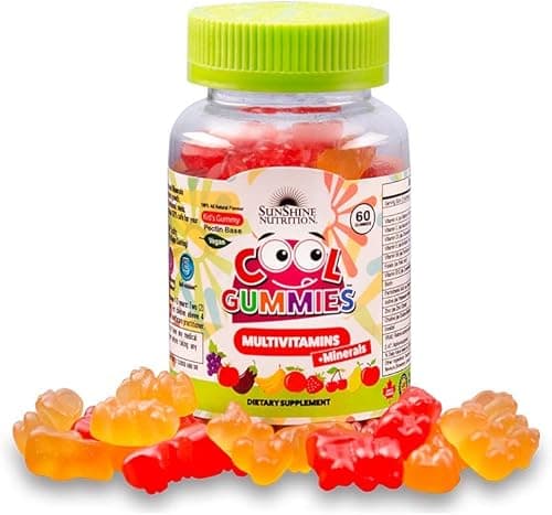 Sunshine Nutrition Multivitamins + Minerals Cool 60 Gummies For Kids | Vegan | 100% Natural Flavor on Amazon.ae - Price Tracker