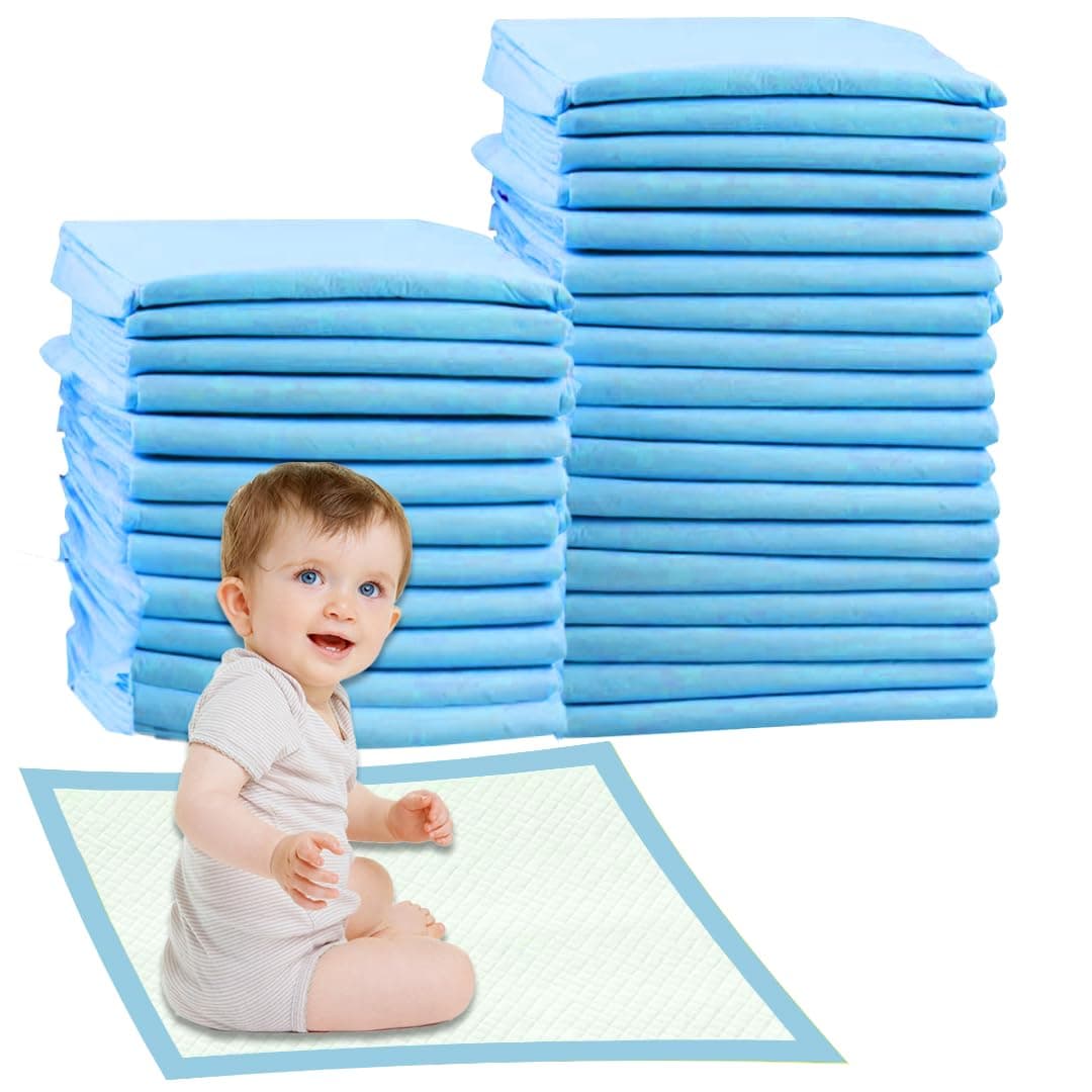 Cute 'n' Cuddle Baby Disposable Changing Mats, 60x45cm Blue Pack of 30, Waterproof, Ultra-Soft & Highly Absorbent Diaper Changing Pads, Leakproof Underpads for Newborns & Infants on Amazon.ae - Price Tracker