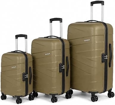Kamiliant by American Tourister Ryker DW 3pc Set (55 + 68 + 79 cm), 4 Spinner Wheels, Hard Top, Polypropylene, Military Olive|Combination Lock|Cross Ribbons - 3 Years Global Warranty على Amazon.ae - متتبع الأسعار