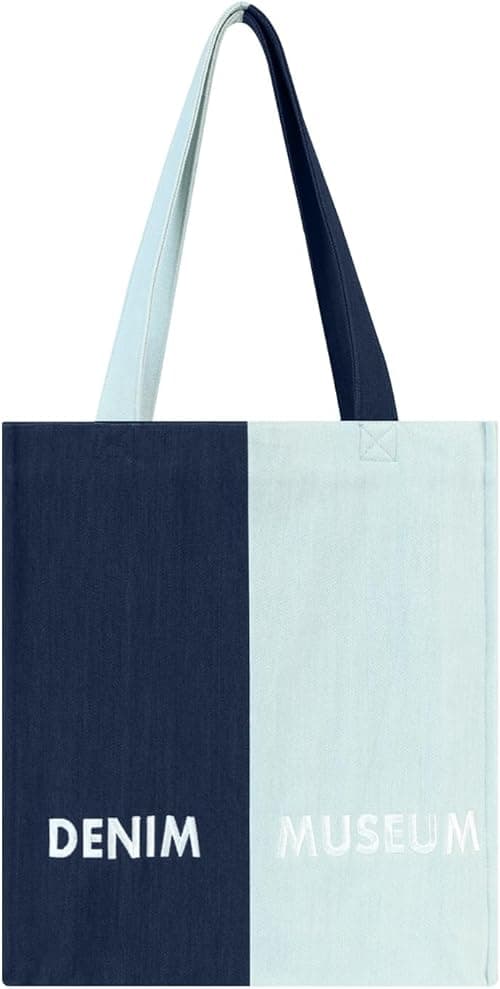 Aesthetic Premium Colorblock Designer Shoulder Bag | Niche Lightweight Foldable Large Denim Tote Bag with Zipper pockets on Amazon.ae - Price Tracker