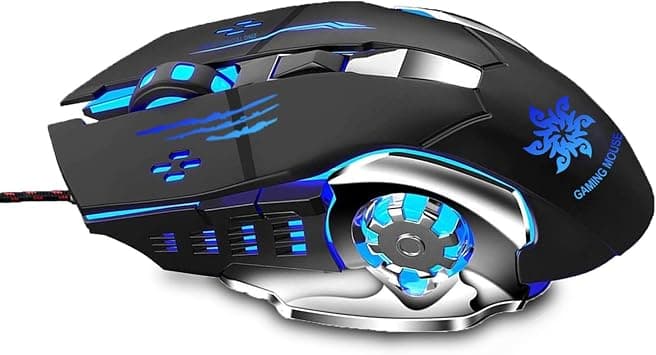 ماوس العاب USB باضاءة خلفية LED و6 ازرار من زينك تيكنولوجيز، بدقة 3200 DPI وكيبل مغطى بالنايلون بطول 1.5 متر وبتصميم مريح، بلون اسود، طراز 1070 على أمازون - دليلك لأفضل العروض