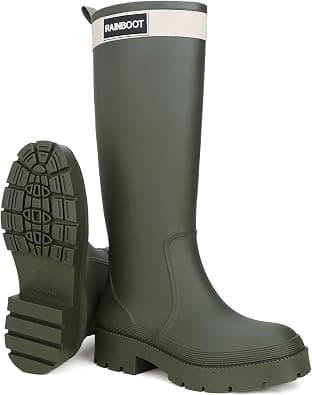 Rain Boots for Women, Anti-Slip Rubber Boots Waterproof Garden Muck Boots Durable Slip Resistant, Tall Water Shoes Comfort Fishing Boot Knee High Work on Amazon.ae - Price Tracker