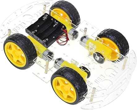 DIY Robot Smart Car Chassis Kit, Educational Toy with Speed Encoder, 4 Wheels and Battery Box for Arduino/Microbit/Raspberry Pi (4 Wheels) on Amazon.ae - Price Tracker