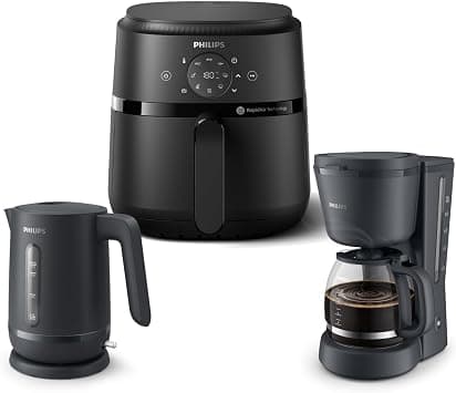 Philips Ramadan Bundle - NA229 Air Fryer (4.2L) + Philips Kettle (1.7L) + Drip Coffee Maker (1.2L) - متتبع أسعار Amazon.sa