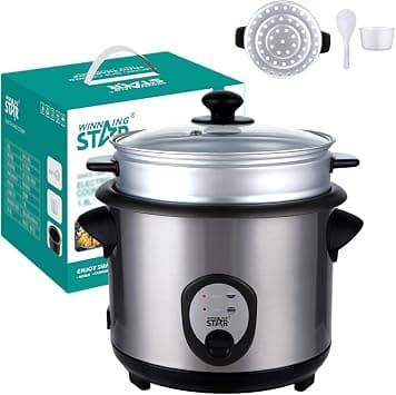 VAODO 2.8L Rice Cooker Steamer, with Removable Nonstick Pot, Food Steamer Basket and Water Level Indicator, Rice Cooker with Glass Lid, Auto Keep Warm, for Soups, Stews, Grains, Cooking Turner on Amazon.ae - Price Tracker