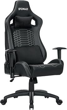 Efomao Gaming Chair with Footrest, Ergonomic Office Chair, Height Adjustable Video Game Chairs, Headrest and Lumbar Support 360° Swivel, Black 1 على Amazon.ae - متتبع الأسعار