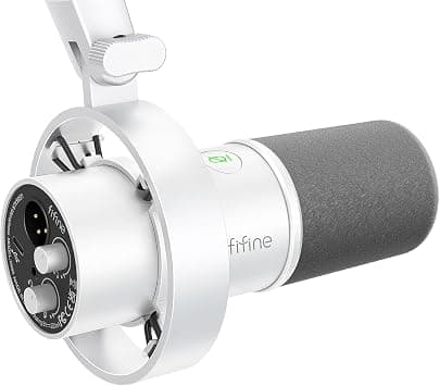 FIFINE Studio XLR Dynamic Microphone, USB PC Podcast Microphone for Streaming Recording, XLR/USB Vocal Mic with Tap-to-Mute, Gain Knob, Headphones Monitoring-Amplitank K688 White on Amazon.ae - Price Tracker