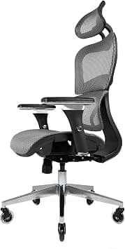 Nouhaus 3D Ergonomic Office Chair - Rolling Desk Chair with 4D Adjustable Armrest, 3D Lumbar Support and Blade Wheels - Mesh Computer/Executive Swivel Chair (Grey) | Dynamic Lumbar Support, Mesh High Back, 4D Armrests, Adjustable Headrest, Aluminum Base, BIFMA, SGS, 2 Sets of Wheels on Amazon.ae - Price Tracker