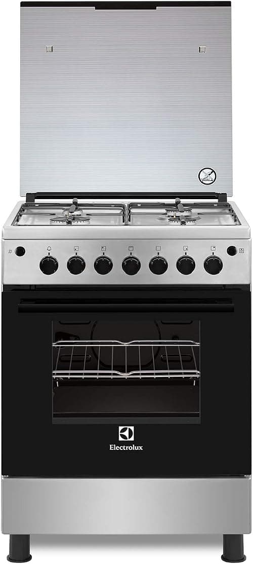 Electrolux 60x60cm Freestanding Cooker, Full Gas Cooking Range with 4 Burners, Automatic Ignition & Thermocouple Safety, XL Oven Capacity, Stainless Steel Finish, Separate Knob for Grill, EKG611A1OX on Amazon.ae - Price Tracker