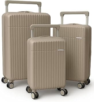 3 Piece Luggage Set with TSA-Compatible Lock – 20/24/28 Inch Hard Shell Spinner Suitcases | Expandable & Lightweight Trolley Luggage Set with 360° Wheels and Wide Handle – Family Travel Ready Khaki on Amazon - Best Deal Finder