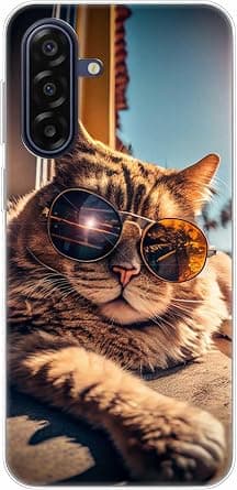 Case Compatible with SAMSUNG GALAXY M17 5G,Transparent Soft Bumper Phone Cover Clear Cases Shockproof TPU Silicone Bumpers Anti-Scratch Pattern-(cat) على Amazon.ae - متتبع الأسعار
