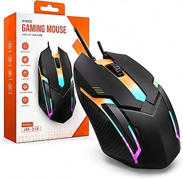 Wired Gaming Mouse with 7-Color RGB Breathing Light, 1200 DPI Optical Tracking, 3 Buttons, Ergonomic Anti-Slip Grip, USB Plug & Play Gaming Mouse for PC, Laptop, Desktop & Notebook, Optical Sensor on Amazon - Best Deal Finder