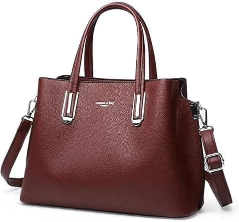 Elegant Leather Shoulder Bag with Top-Handle Design and Adjustable Shoulder Strap for Women - Stylish, Versatile Handbag for Daily Use and Special Occasions on Amazon.ae - Price Tracker