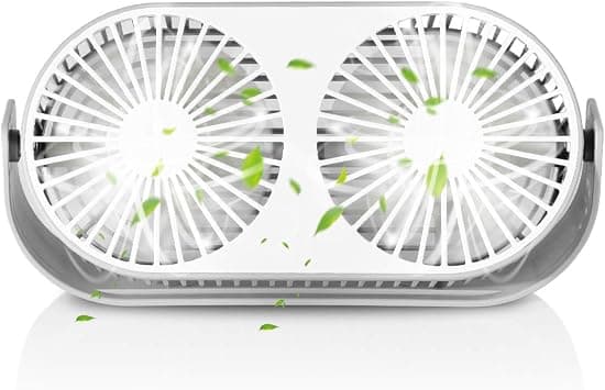 HASTHIP® USB Fan Portable High Speed Desk Fan, Quiet Air Circulator Dual Fan, 3 Speeds, Aromatherapy Table Desk USB Fans with Stand, Cooling Fan for Home, Office, Study على Amazon.ae - متتبع الأسعار