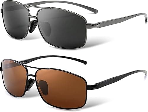 SUNGAIT Ultra Lightweight Rectangular Polarized Sunglasses UV400 Protection on Amazon.ae - Price Tracker