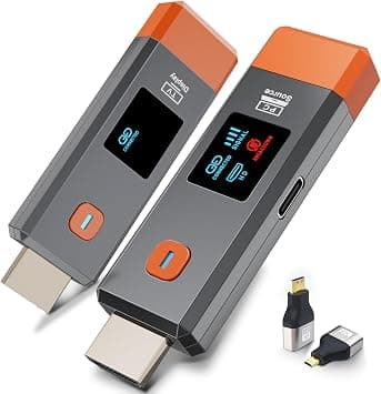 Wireless HDMI Transmitter and Receiver, 165ft/50m Wireless HDMI for Decoding Input 4K 1080P Output, Portable Plug & Play 2.4G/5.8G for Video and Audio to Monitor from PC/Projector on Amazon.ae - Price Tracker