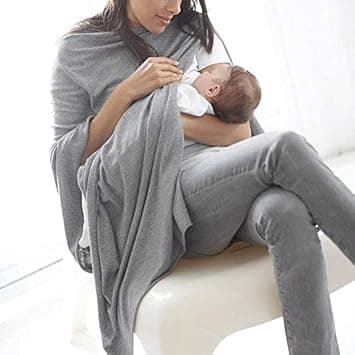 Plus Size Grey Breastfeeding Cover For Mother And Nursing Cover For Breastfeeding Mother, Natural Soft Cotton (Multi Use), 1 Count on Amazon.ae - Price Tracker