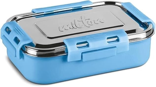 MILTON Steel Flat Insulated Inner Stainless Steel Tiffin Box, Assorted colors 700 ml, with Inner Stainless Steel Container, 170 ml and Spoon على Amazon.ae - متتبع الأسعار
