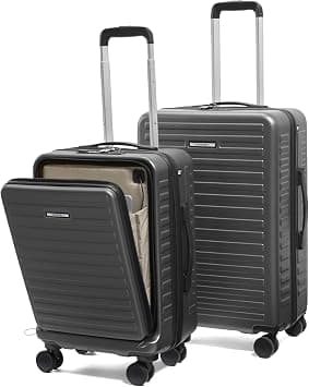 Assembly Stark Hard Luggage, Unbreakable Polycarbonate Luggage Set, TSA Lock, Silent 8 Spinner Wheels, Hard Shell Suitcase, Grey, 20 & 24 Inches, Stark_GreyCombo2 on Amazon - Best Deal Finder