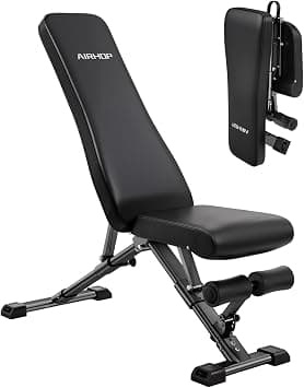 AIRHOP Upgraded Adjustable Weight Bench, Bench Press Full Body Workout, Quick Fold Space Saving, Workout Bench for Home Gym Strength Training - Amazon.sa Price Tracker