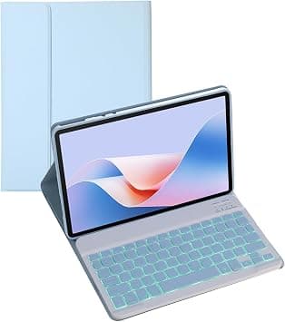 Keyboard Case for Honor Pad 10 HEY3-W00 12.1-inch 2025 Tablet, Wireless Bluetooth Keyboard, Soft Silicone Edge Protective Case with Stand, 2025 New Model (Blue,Backlit) on Amazon.ae - Price Tracker