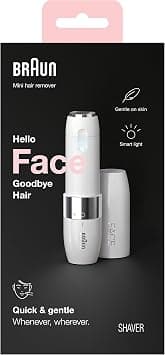 Braun Mini Hair Remover, Electric Facial Hair Removal for Women, Quick & Gentle, Finishing Touch for Upper Lips, Chin & Cheeks, for Easier Makeup Application, Ideal for On-the-Go, with Smartlight on Amazon.ae - Price Tracker