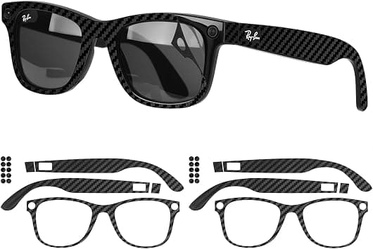 Glasses Frame Skins Stickers for Ray-Ban Meta Wayfarer Gen1/Gen2 Large, Premium 3M Vinyl Protective Wrap Decal Cover, Compatible with RW4008 and RW4012 (2 Pieces-Carbon Fiber, Large (53□22)) on Amazon.ae - Price Tracker