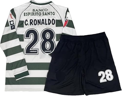 2001-2003 Lisbon Home Ro'naldo #28 Official Replica Retro Football Jersey Kit - Men's, Youth & Kids Soccer Training Set (Long sleeve T-shirt, Shorts) - Breathable Football Sports Outfit on Amazon.ae - Price Tracker