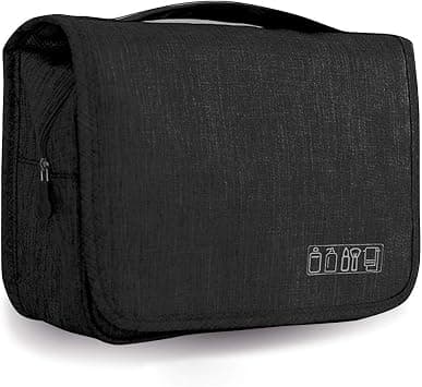 Hanging Travel Toiletry Bag, Waterproof Cosmetic Bag Organizer with Strong Hook and Multiple Pockets, Portable Makeup Storage for Women Men, Shaving Kit Bag for Bathroom, Black on Amazon - Best Deal Finder