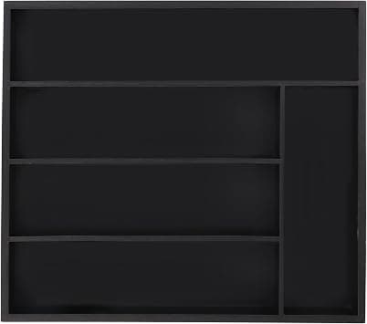 Relaxdays Bamboo Cutlery Tray, 5 Compartments, HWD: 5 x 34 x 30 cm, Kitchen Drawer Insert, Silverware Organiser, Black, 90% 10% fibreboard على Amazon.ae - متتبع الأسعار