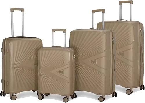 4 Piece Luggage Set ABS+PC Suitcase with Secure Lock Khaki,Lightweight Spinner Trolley Cases 20/24/28/32 Inch, Durable Hard Shell Travel Bag with 360° Wheels for Business & Holiday on Amazon - Best Deal Finder