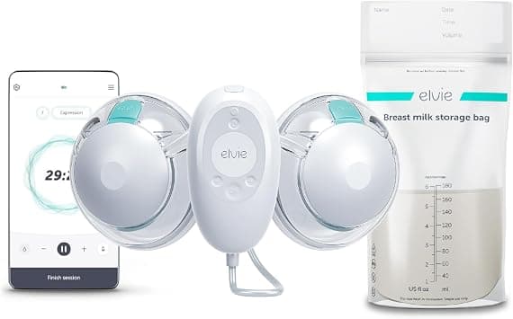 Elvie Stride 2 Double Electric Breast Pump | Hospital Grade Wearable Pump with 100 Leak Proof Breast Milk Storage Bags | Hands-Free, Ultra-Quiet Pumping & Easy Storage on Amazon.ae - Price Tracker
