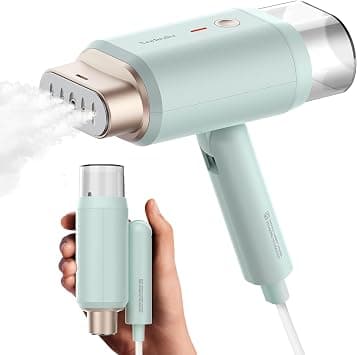 Newbealer Garment Steamer, Handheld Garment Steamer, Travel Iron, 2 Steam Levels, Quick Heat-Up in 20 Seconds, Vertical Ironing, 1200 W Compact Steamer, Green on Amazon.ae - Price Tracker