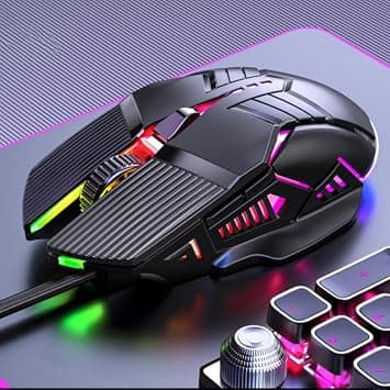 Gaming Mouse, 3200 DPI Adjustable Optical Wired Mouse, 6 Key and Colorful Lighting Effects for Windows/Mac/Laptop, Black on Amazon - Best Deal Finder