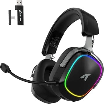 ATTACK SHARK G800 Wireless Gaming Headset, 1000 mAh, Detachable Mics, Aluminum alloy frame, 3D Surround Sound, 20ms low latency, 50mm Drivers,3 Modes (2.4G/Bluetooth/Wired) for PC/PS/Phone (Black) على Amazon.ae - متتبع الأسعار
