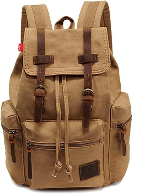 AUGUR High Capacity Canvas Vintage Backpack - for Camping Hiking Travel 12-17" Laptop on Amazon.ae - Price Tracker
