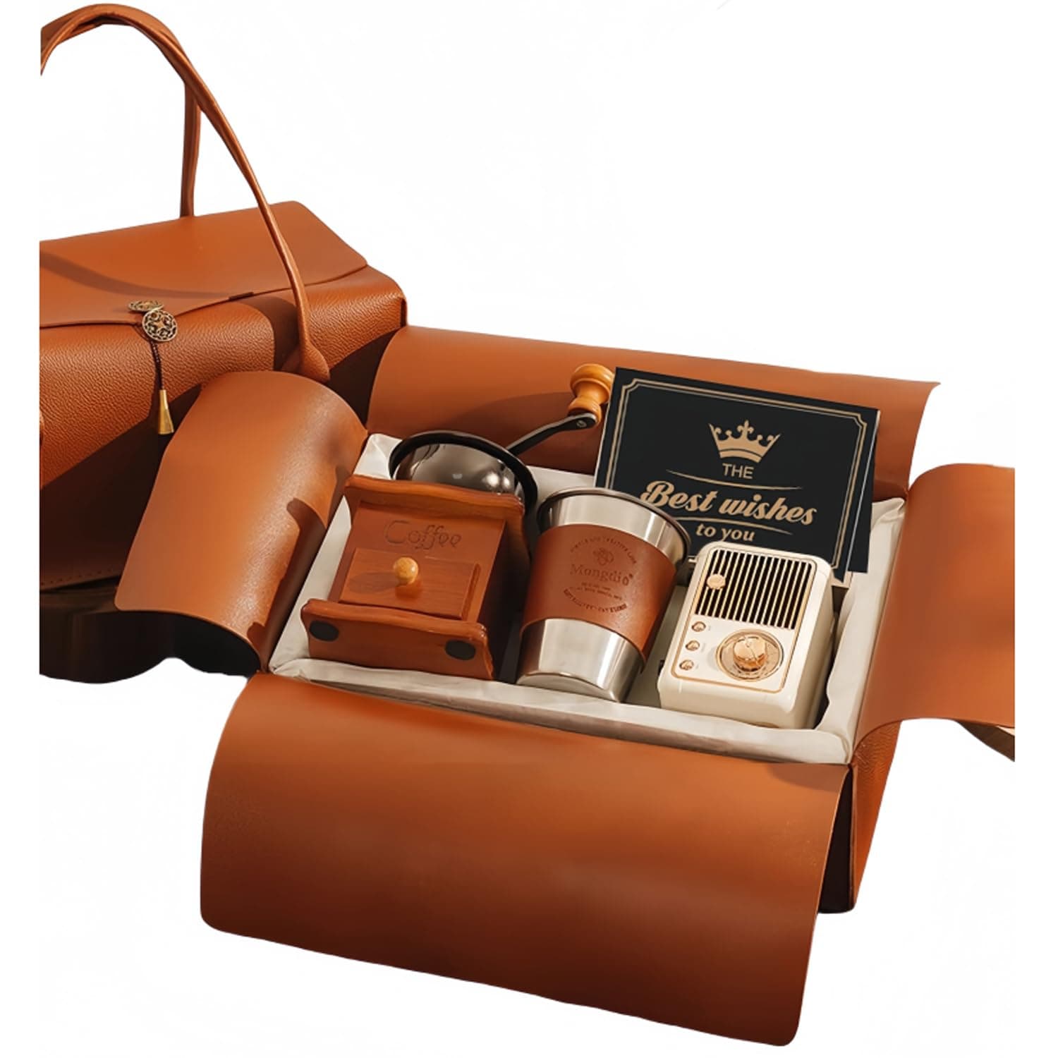 MissTiara Coffee Maker Gift Basket Set,Vintage Handheld Manual Coffee Grinder,Insulated Brewing Cup,Portable Hand-Brewing Coffee Accessories Kit, Gift for Coffee Lovers, Birthday, Mother's Day (Set A) on Amazon.ae - Price Tracker