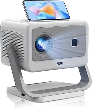 AOC Portable Projector, 1080P, 12000 Lumen, Support 4K,5G WIFI6,Compatible with IOS/Android/PC/PS4/PS5,300-Inch Screen على Amazon.ae - متتبع الأسعار