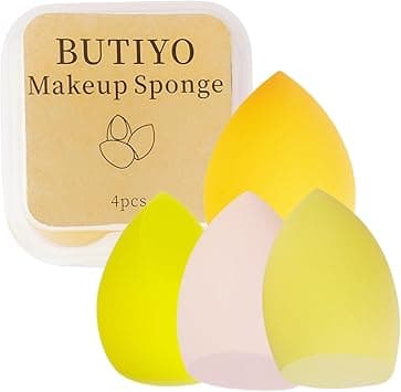 Makeup Sponge set BUTIYO Make up for Face Makeup,Foundation Powder Cream for Flawless Makeup,4 pcs colorful Cosmetic Sponges in 1 Storage Package (yellow) FB015 on Amazon.ae - Price Tracker