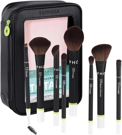 Sephora Favorites Total Set The Total Brush Set - 4 Face Brushes - 4 Eye Brushes - 1 Makeup Bag on Amazon.ae - Price Tracker