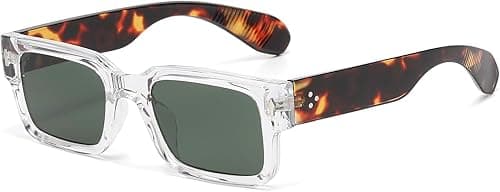 EYLRIM Square Frame Sunglasses for Women Men Trendy Chunky Rectangle Sun Glasses Black Shades UV400 Protection on Amazon.ae - Price Tracker