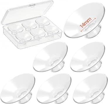 6 Pieces Breast Pump Flanin Inserts, 14 mm Wide Mouth Silicone Flank Insert for 24 mm Breast Pump, Pump Inserts Compatible with Momcozy Spectra Medela Elvie Eufy with Storage Box على Amazon.ae - متتبع الأسعار
