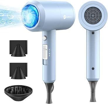 (Outlet) Ion Hair Dryer AC Motor 1800 W Hair Dryer, slopehill Quick Drying Hair Dryer, Hair Dryer with Hot/Cold Button, 3 Hair Dryer Concentrators and Diffuser, 3 Temperature Settings, 2 Gears (Matte - متتبع أسعار Amazon.sa