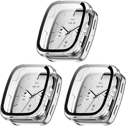 3 Pack Hard Case with Screen Protector for Amazfit Active 2 Square, Hard PC Protective Case Shockproof Anti-Scratch Bumper Cover with Tempered Glass (Clear/Clear/Clear) على Amazon.ae - متتبع الأسعار