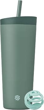 Blender Bottle 2-in-1 Insulated Stainless Steel Shaker Tumbler, Swig Leakproof Lid, Straw, BlenderBall, BPA Free, For Protein Shakes, Smoothies, And Pre Workout, 24 oz, Green (Seaglass) on Amazon.ae - Price Tracker