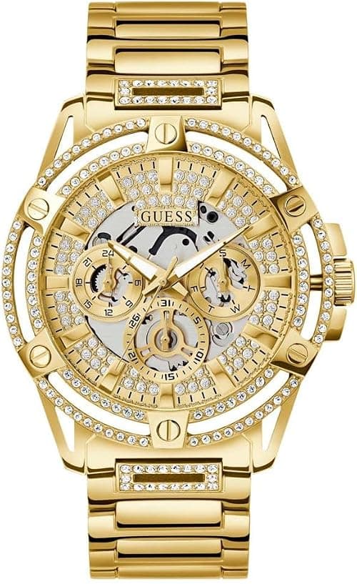GUESS US Men's Gold-Tone Rhinestone Cut-Through Watch on Amazon.ae - Price Tracker